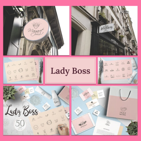 Lady Boss Premade Logos and Icons Collection cover image.