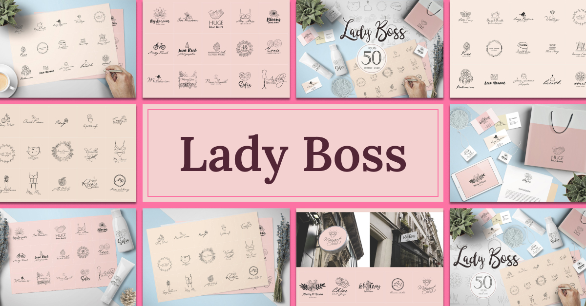 lady boss logos templates.