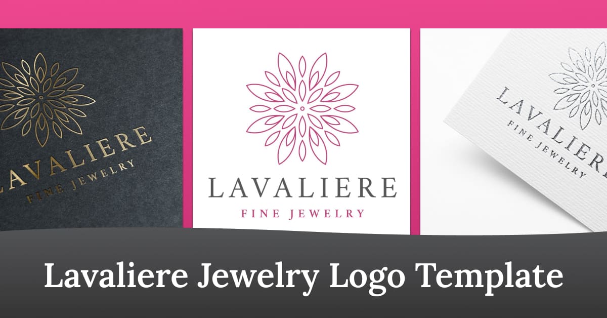 lavaliere jewelry logo template for bright jewelry design.