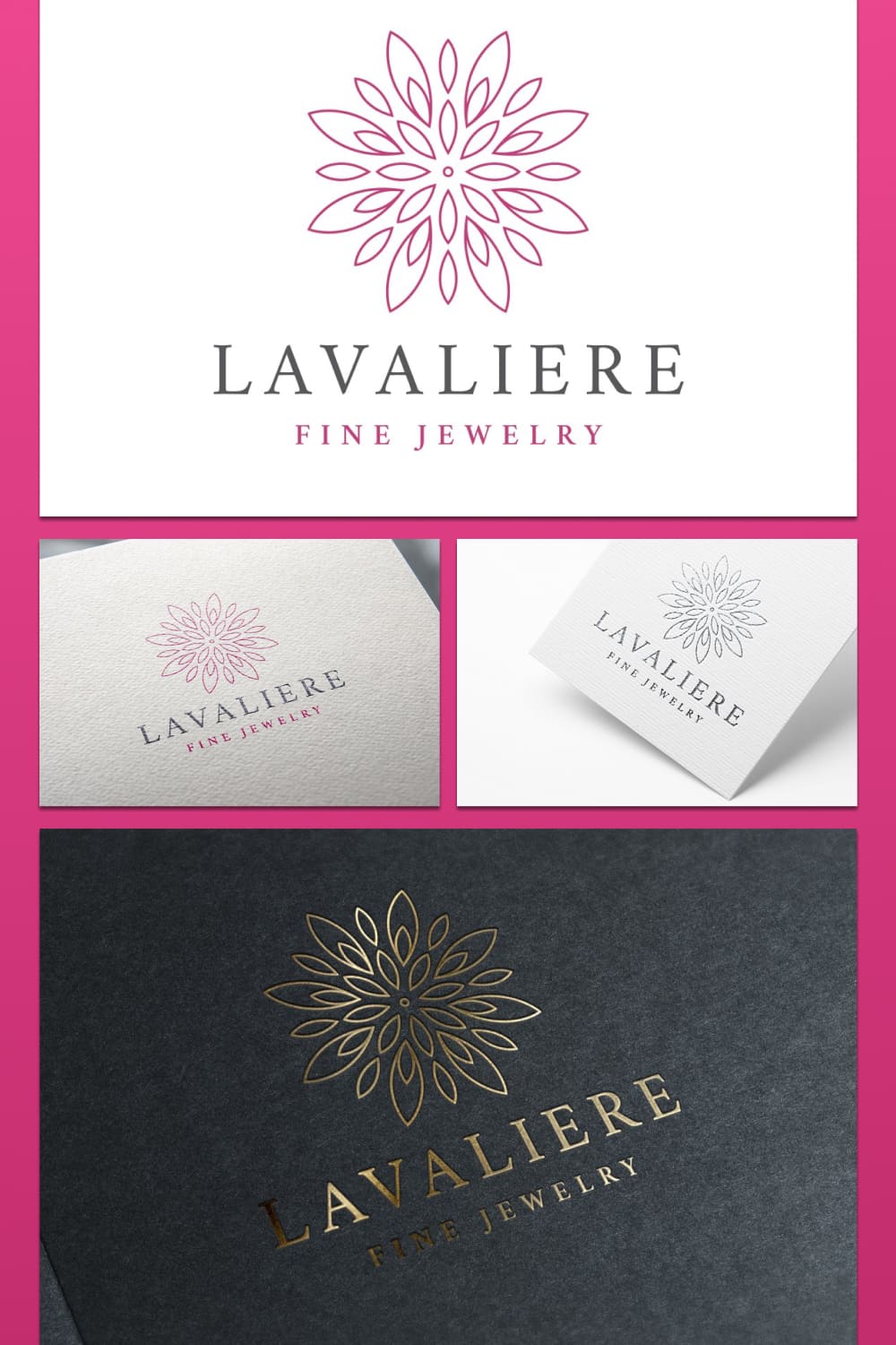 lavaliere jewelry logo template for elegant brand.