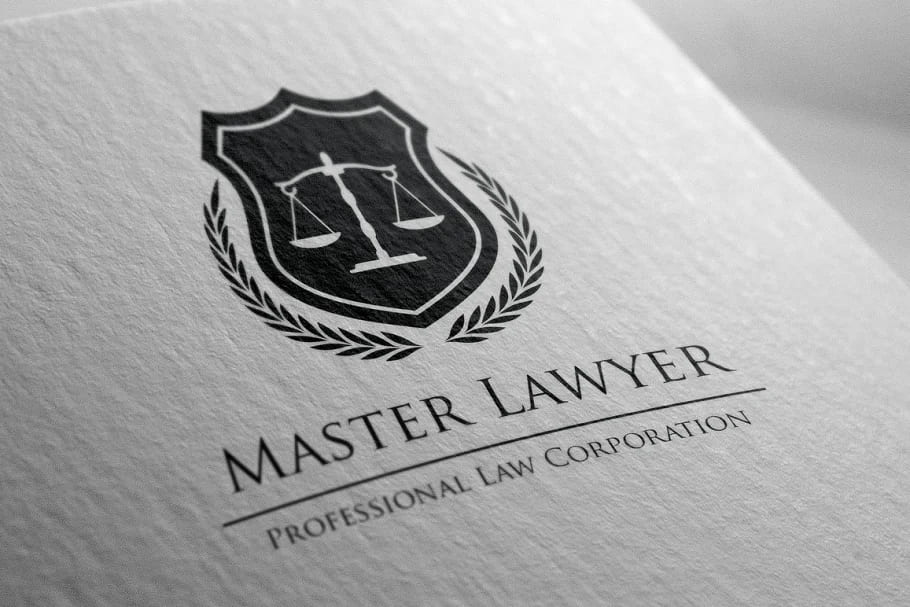 law firm black and white logo on white background.