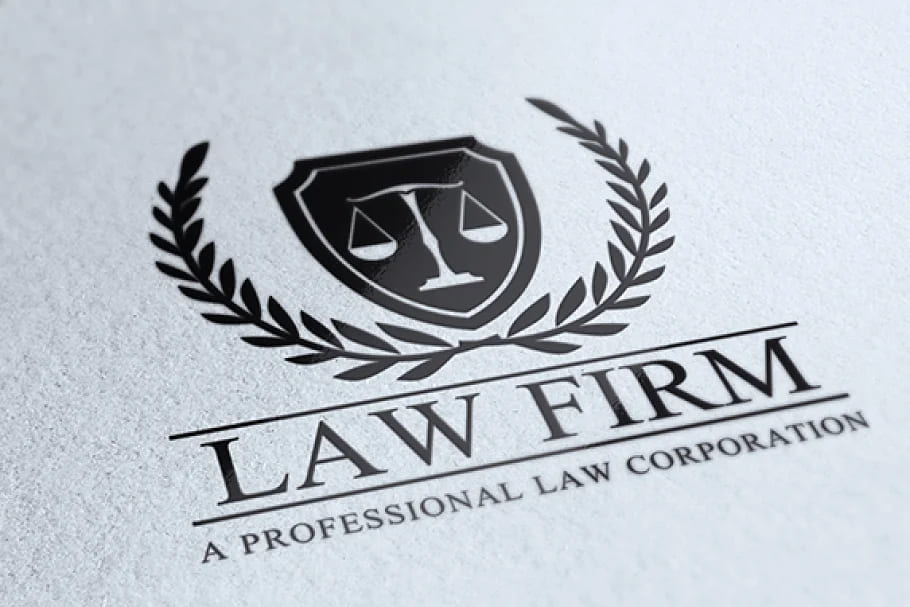 law firm dark logo on light background.