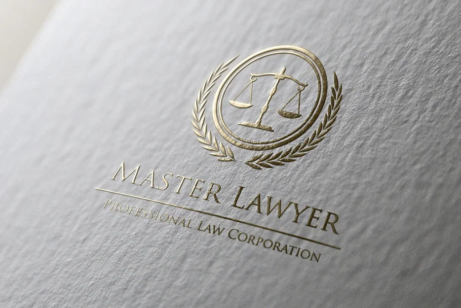 law firm golden logo on white background.