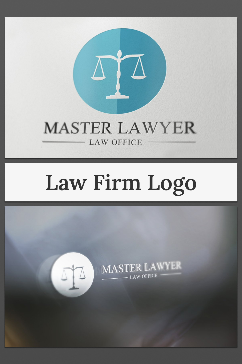 Editable Law Firm Logo Design pinterest image.