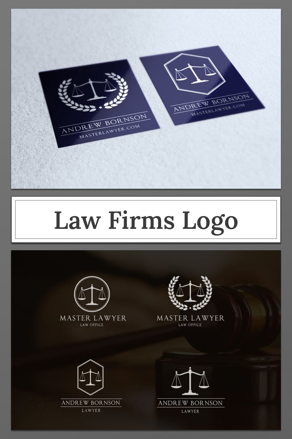 Law Firms Logo Design Template pinterest image.