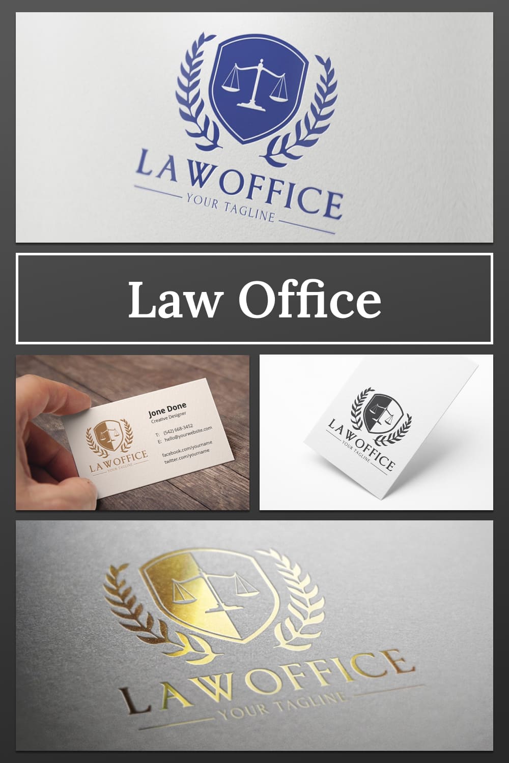 Law Office Logotype Template pinterest image.