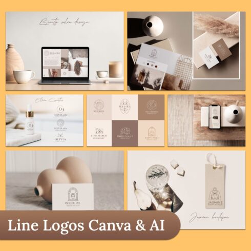 Line Logos CANVA & AI Templates cover image.