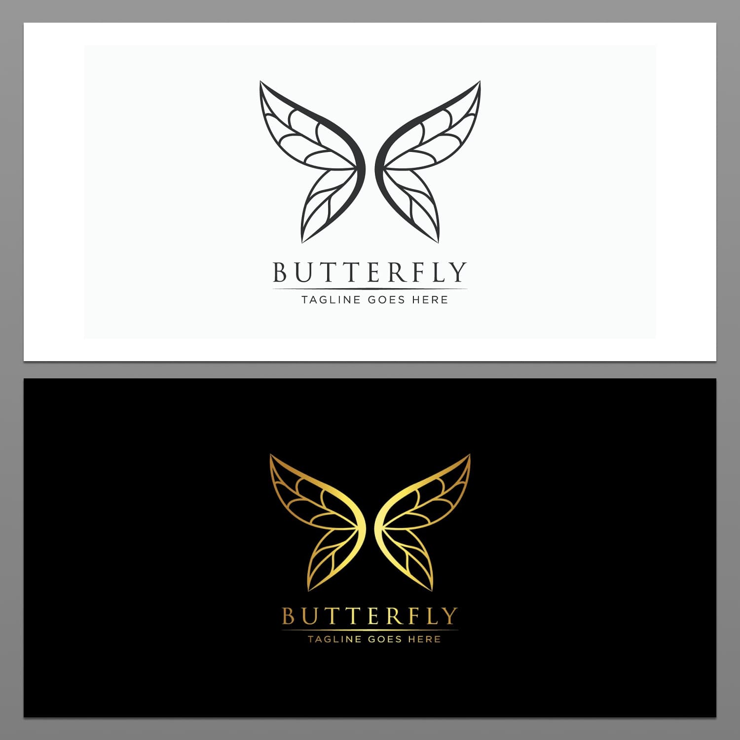 Luxury Butterfly Delicate Logo Template preview image.