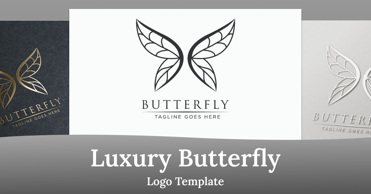 luxury butterfly logo templates.