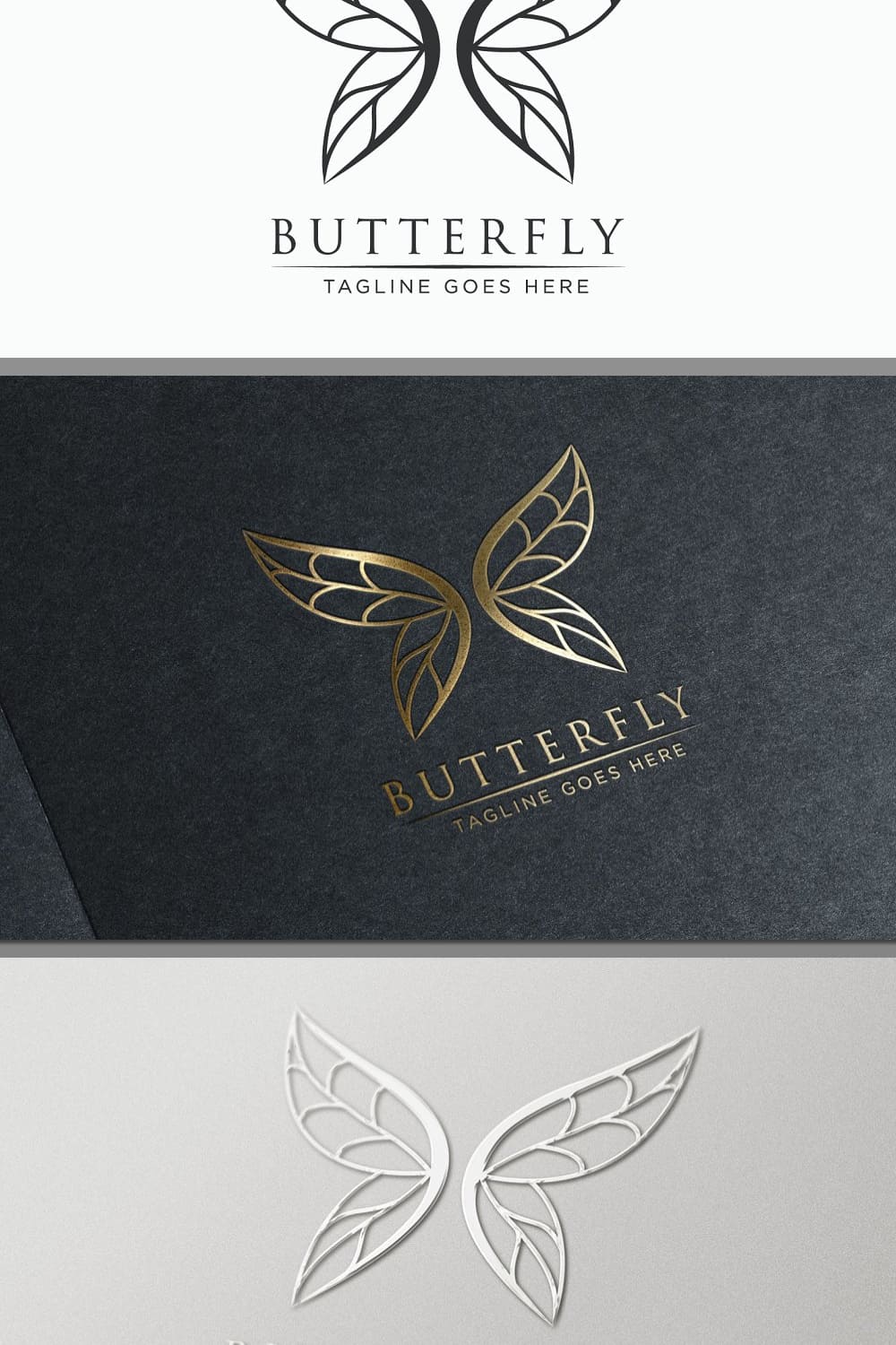 luxury butterfly logo template for bright jewel design.