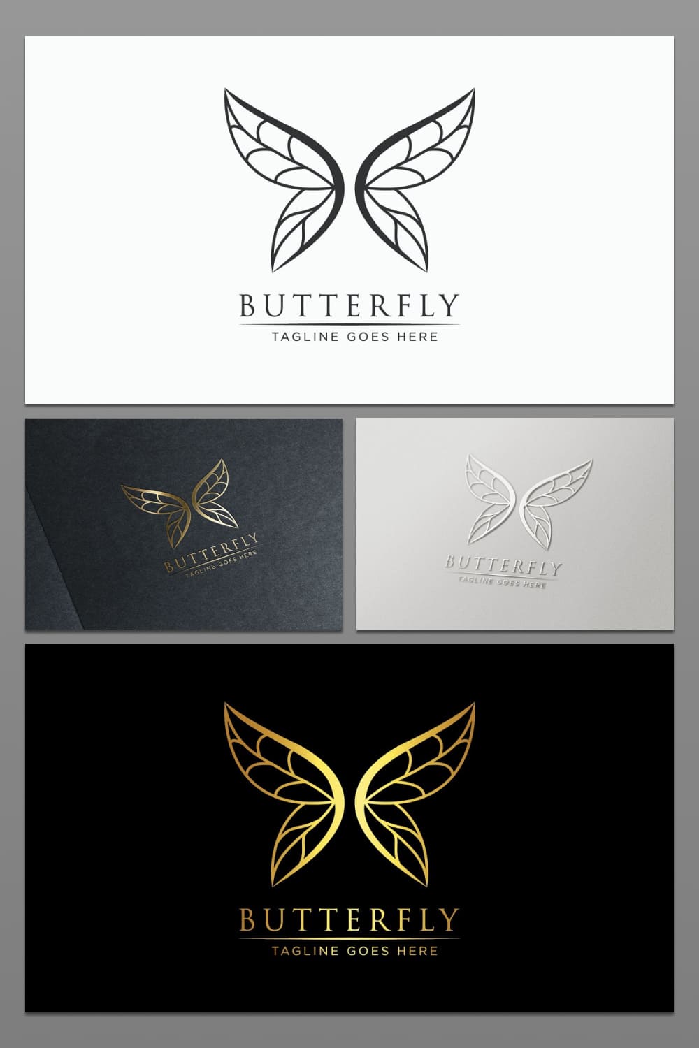 luxury butterfly logo template for jewelry brand.