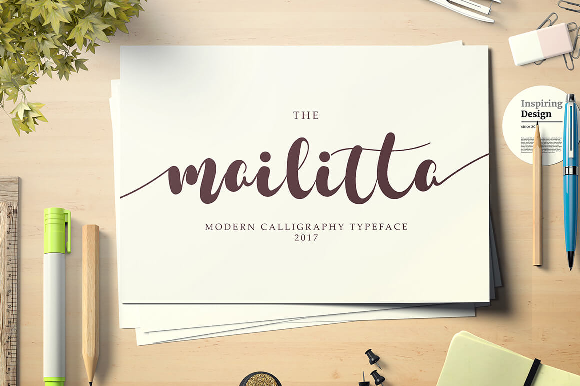 mailitta modern and stylish script font.