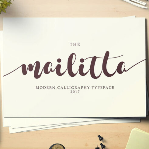mailitta modern and stylish script font cover image.
