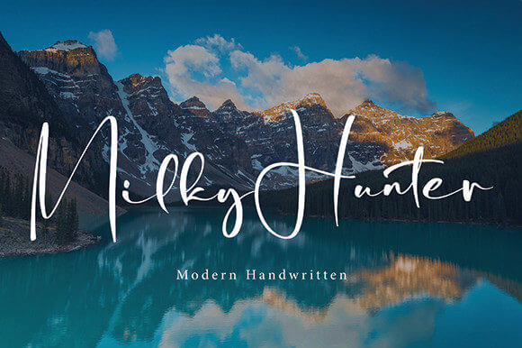 milky hunter relaxed and stylish script font.