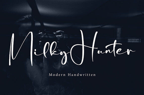 milky hunter relaxed and stylish script font for personal use.