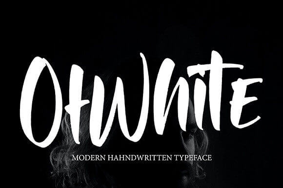ofwhite cool brushed and trendy handwritten font.