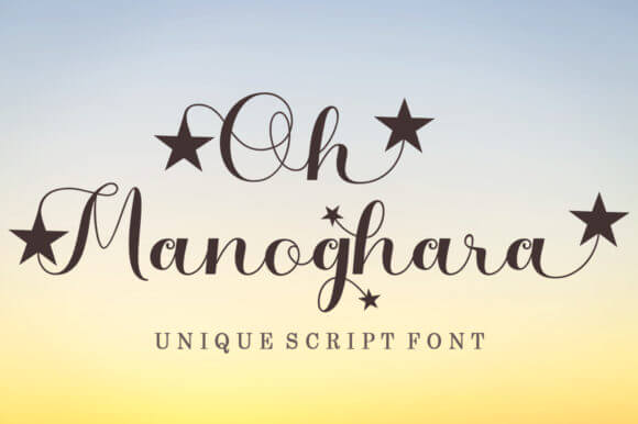 oh manoghara unique and whimsical handwritten font.