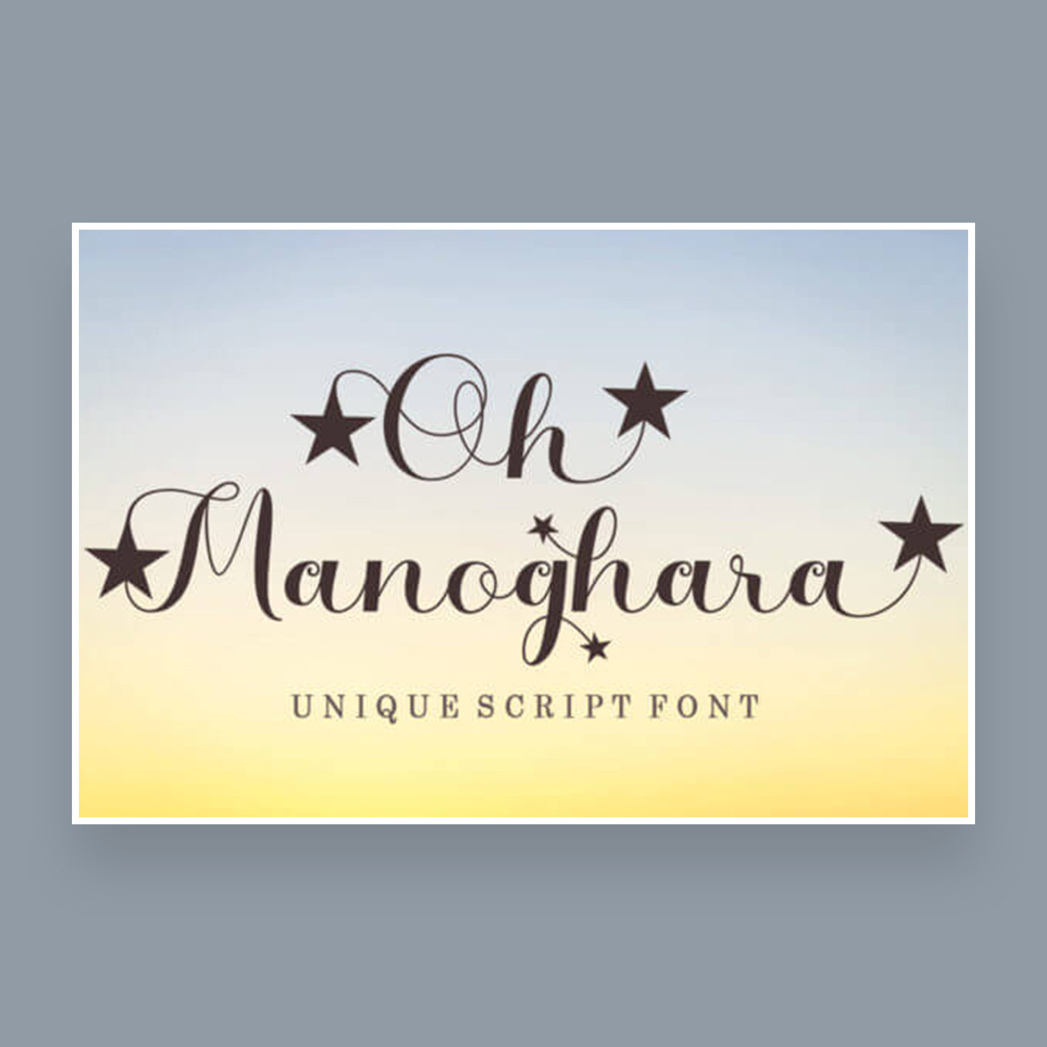 oh manoghara unique and whimsical handwritten font cover image.