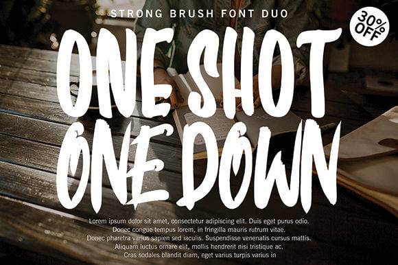 one shot one down gorgeous display font.