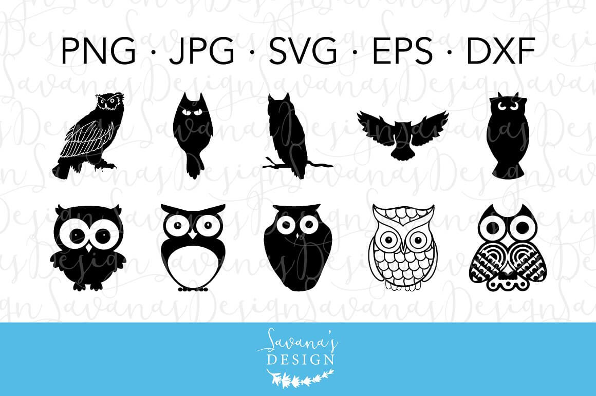 Owl PNG, JPG, SVG, EPS, DXF by Savana's Design.