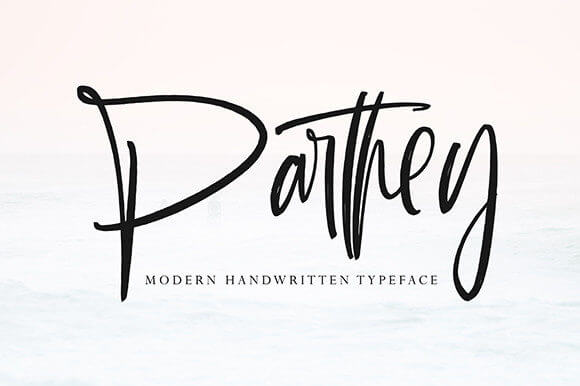 parthey beautiful modern handwritten font.