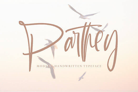 parthey new and stylish handwritten font pinterest image.