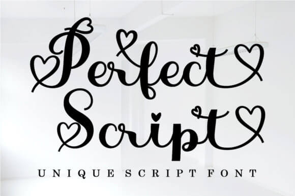 perfect script romantic and whimsical handwritten font.