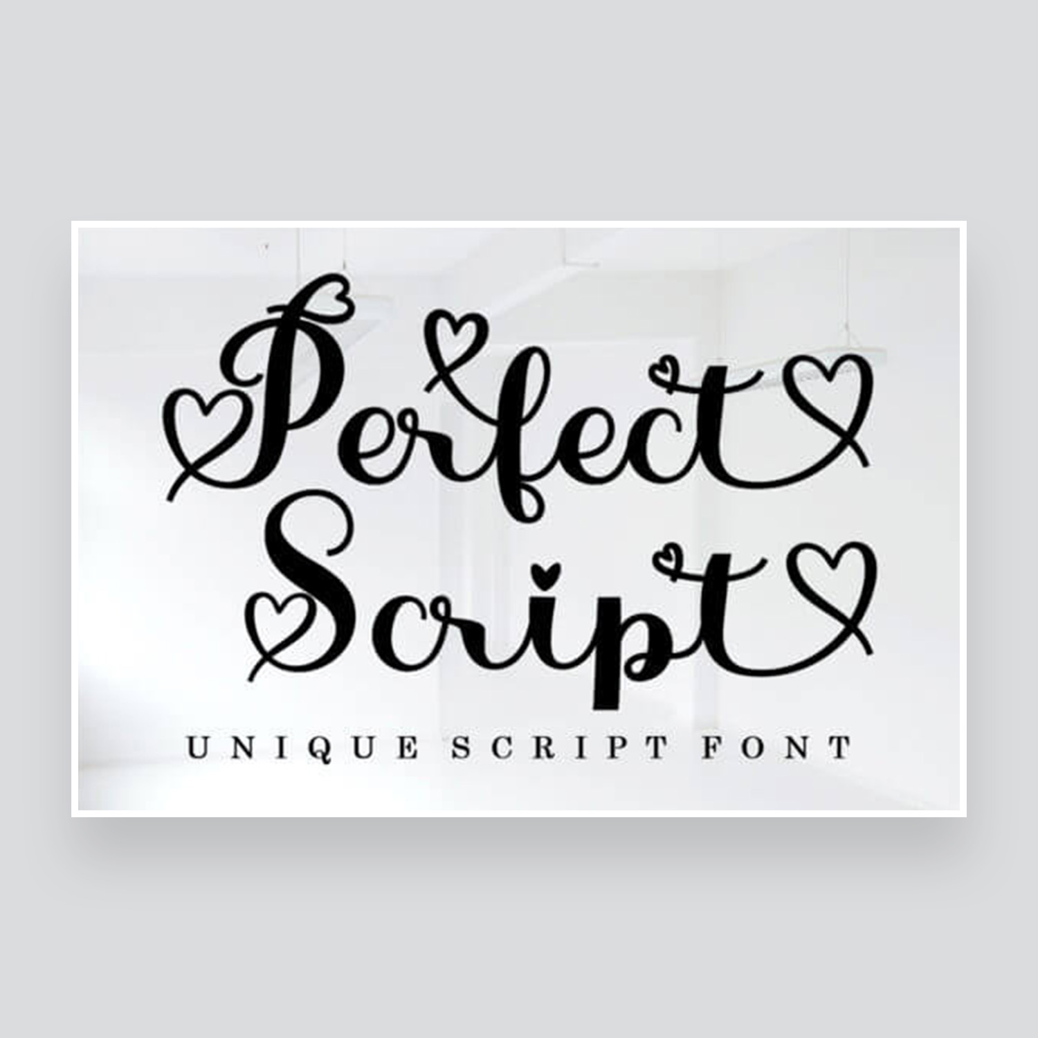 perfect script romantic and whimsical handwritten font cover image.