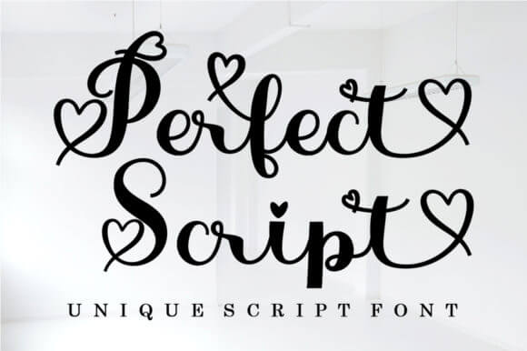 perfect script romantic and whimsical handwritten font pinterest image.