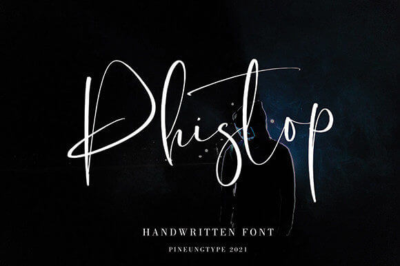 phistop stylish and delicate script font.