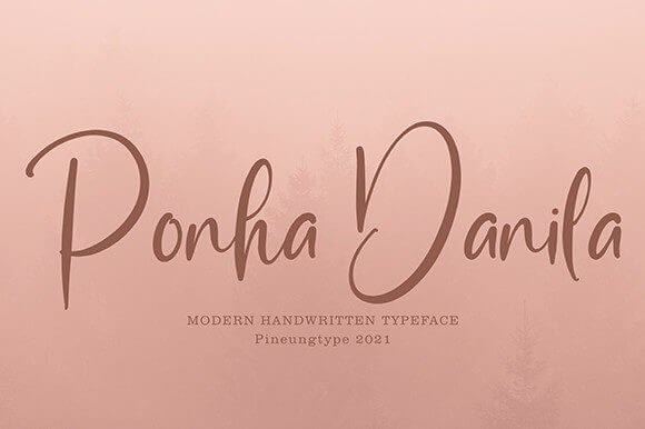 ponha danila elegant and dainty handwritten font.