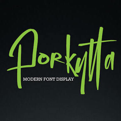 porkytta quirky and asymmetrical handwritten font cover image.