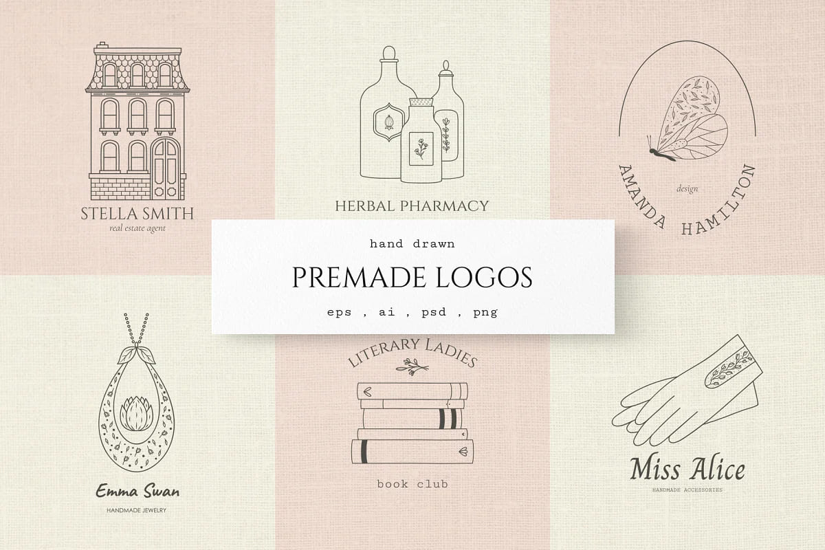 premade logo feminine templates.