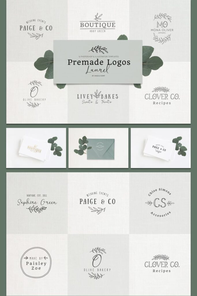Premade Logo Bundle Laurel Feminine – MasterBundles
