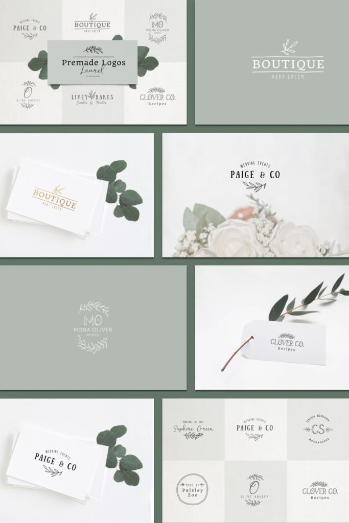 Premade Logo Bundle Laurel Feminine – MasterBundles