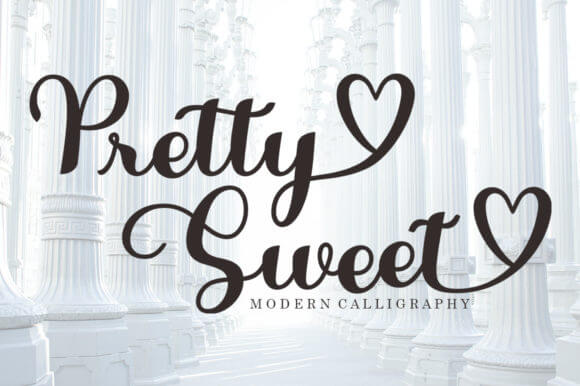 pretty sweet romantic and sweet calligraphy font.