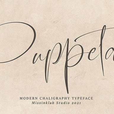 puppeta stylish and delicate handwritten font cover image.