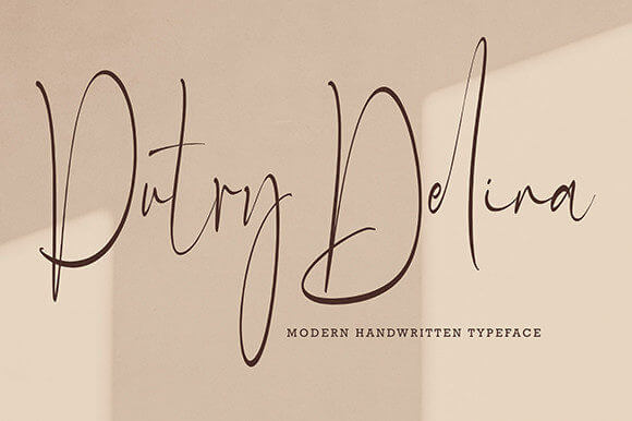 putry delina beautiful and awesome handwritten font.