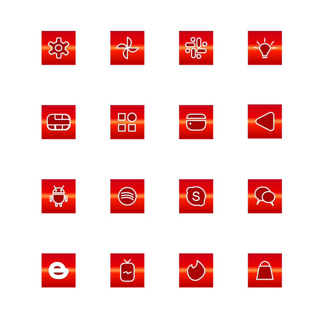 1100 1 Red App Icons.
