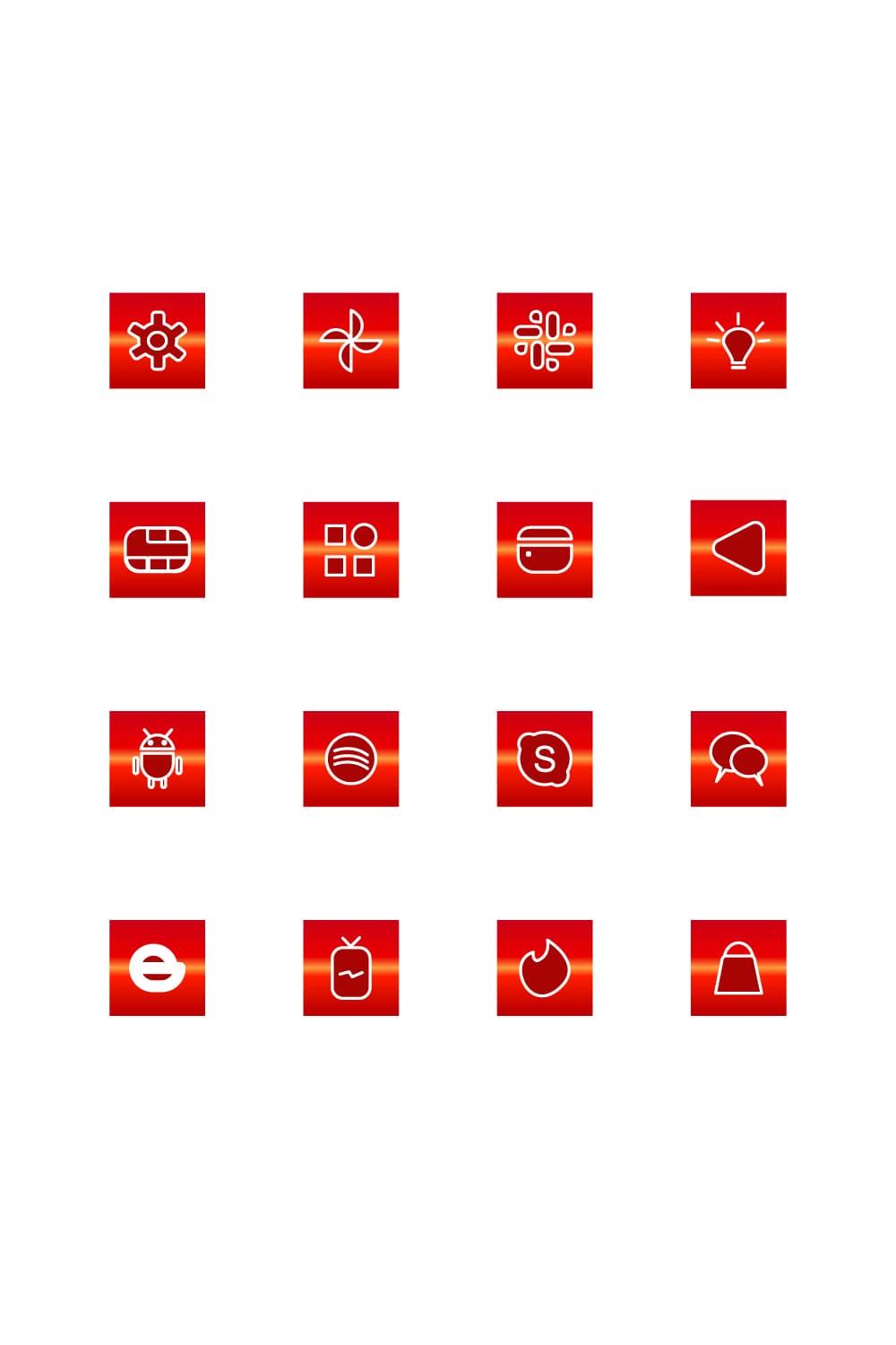 Red App Icons Pinterest.