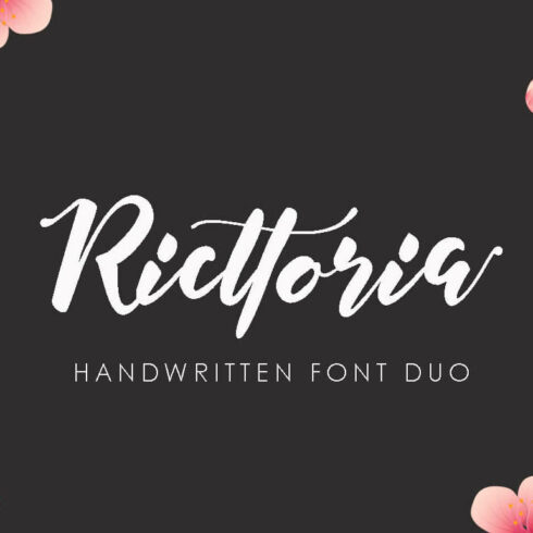 ricttoria stylish and modern script font cover image.