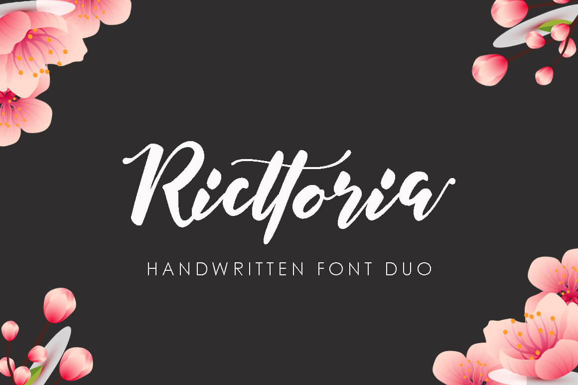 ricttoria stylish and modern script font pinterest image.