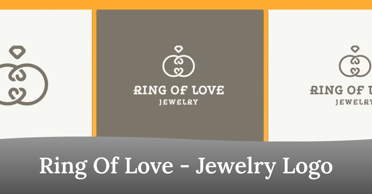 ring of love jewelry logo set.