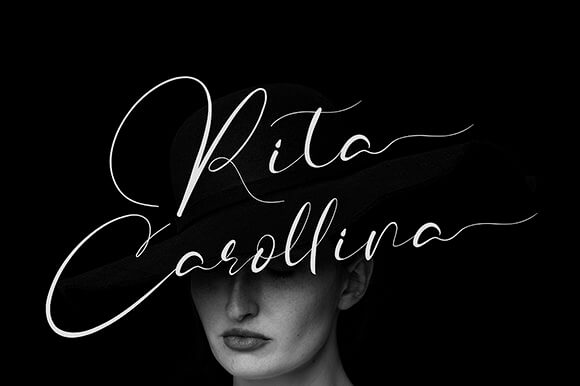 rita carollina modern and charming handwritten font.