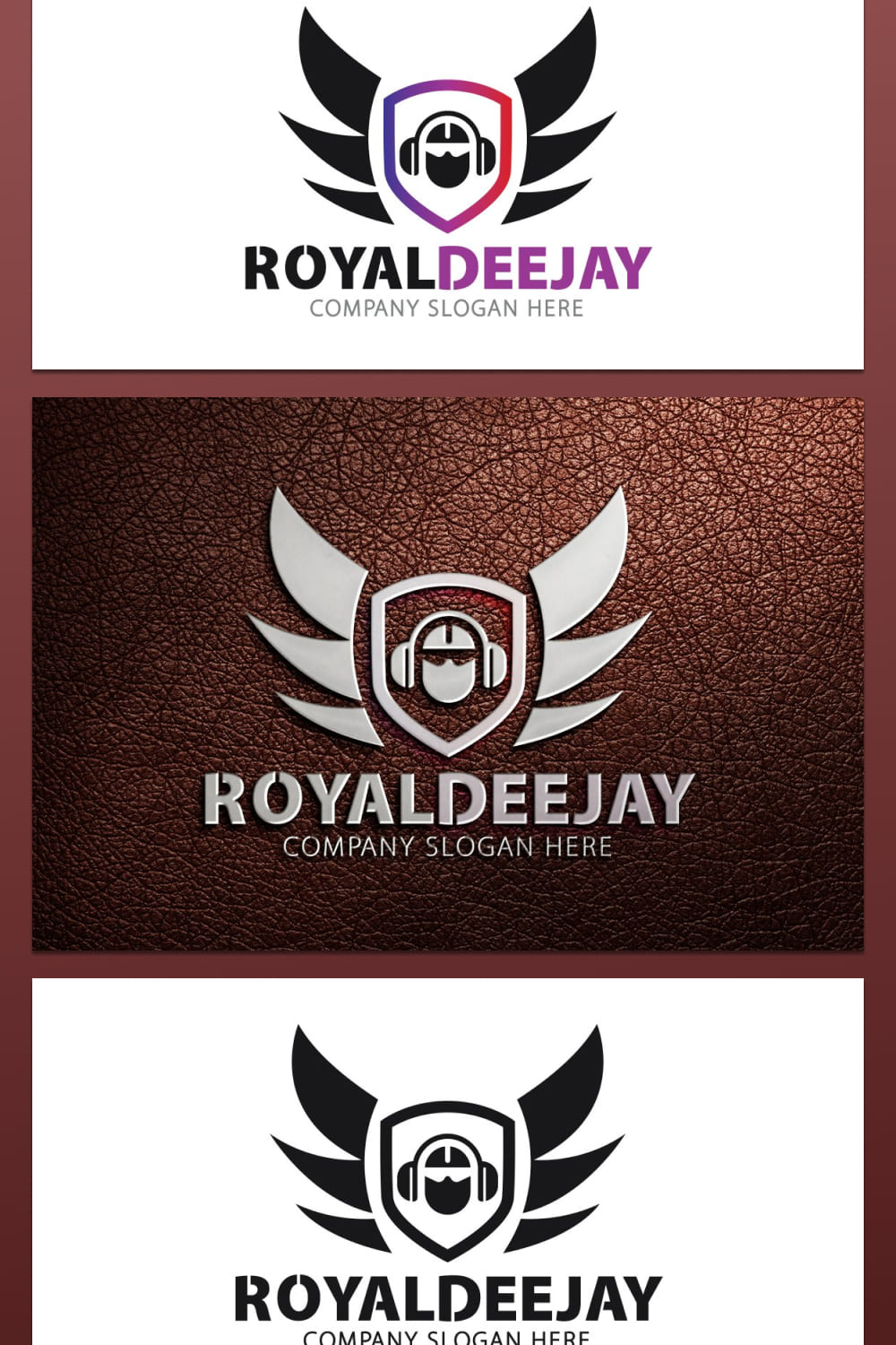 royal dj logo bright design templates.