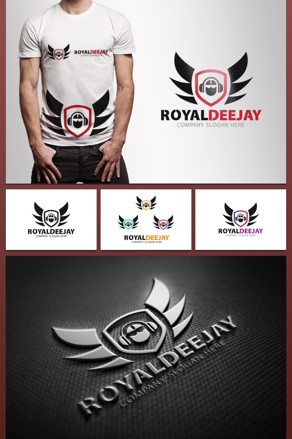 royal dj logo stylish collection.