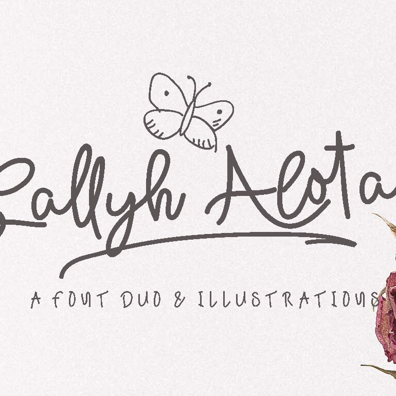 sallyh alotah modern siganture type handwritten font cover image.