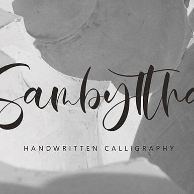 sambyttha unique and organic handwritten font cover image.