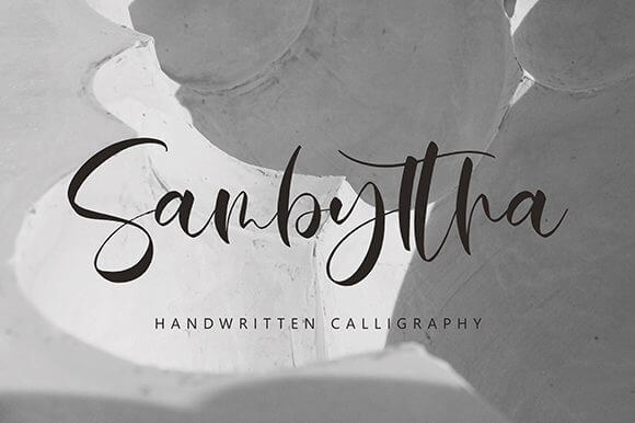 sambyttha unique and organic handwritten font pinterest image.