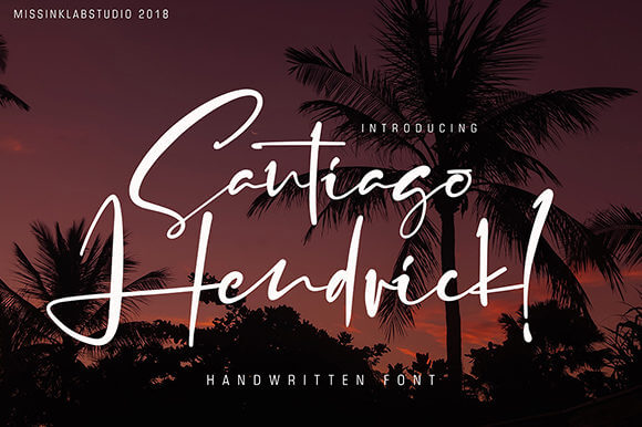 santiago hendrick beautiful and light handwritten font.